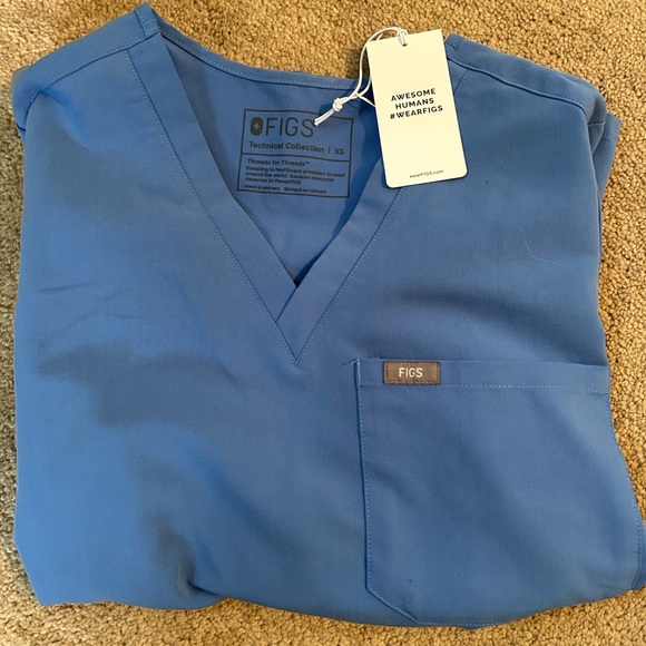 NWT Blue figs set technical collections top XS bottoms XS/P - Picture 2 of 3